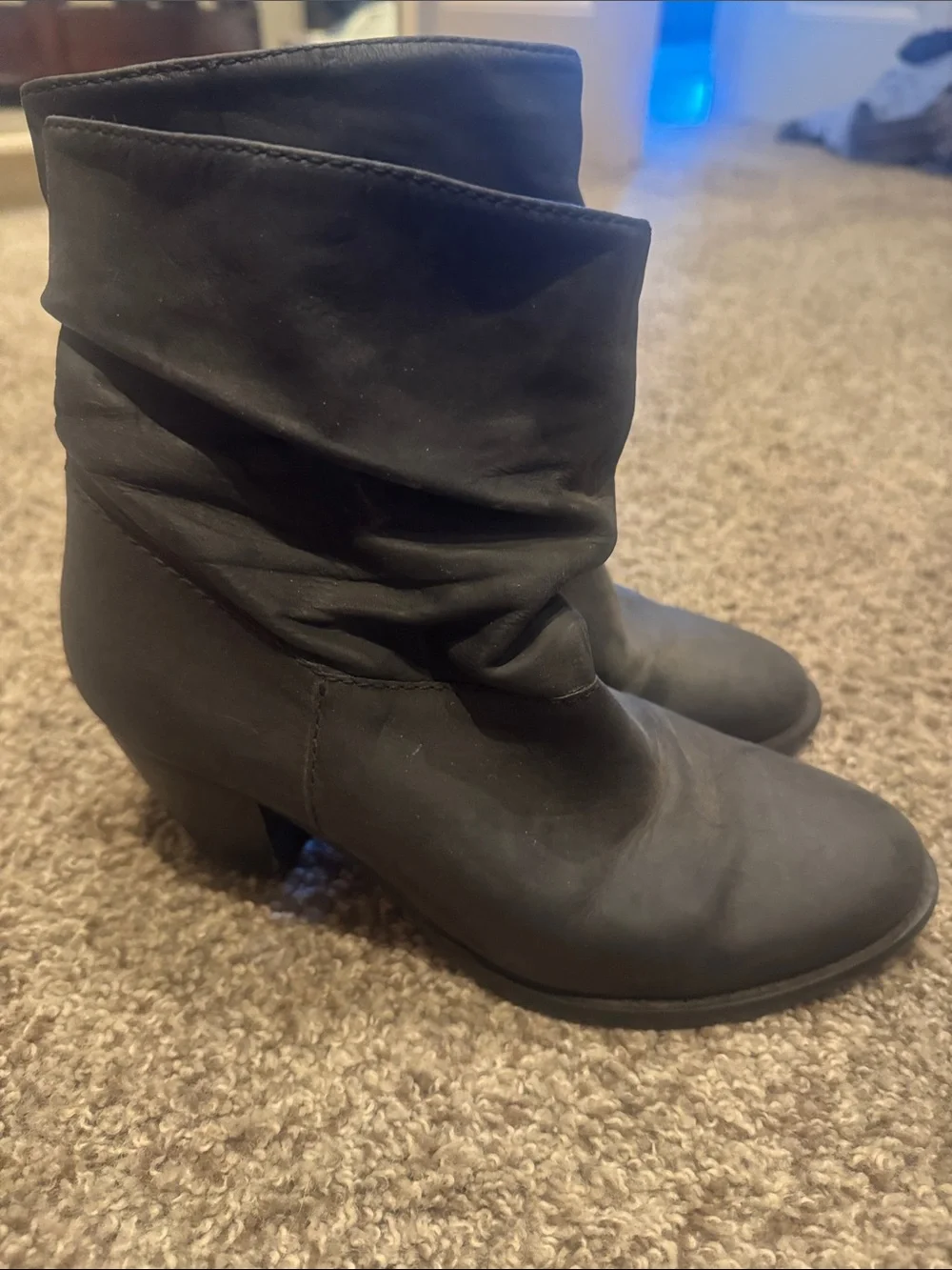 Steven By Steve Madden Black Slouchy Ankle Boots